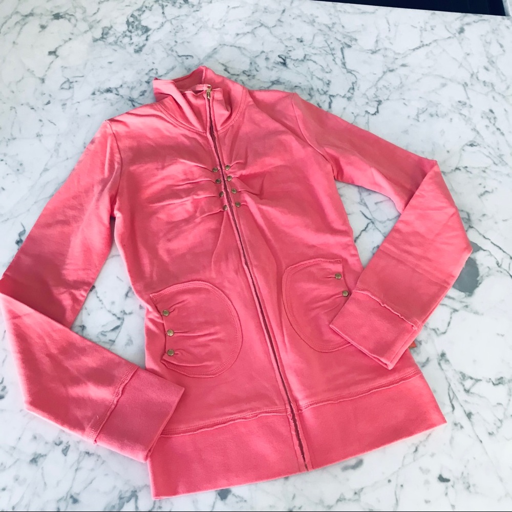 NEW Coral Zip Up with Gold Details - Picture 14 of 16
